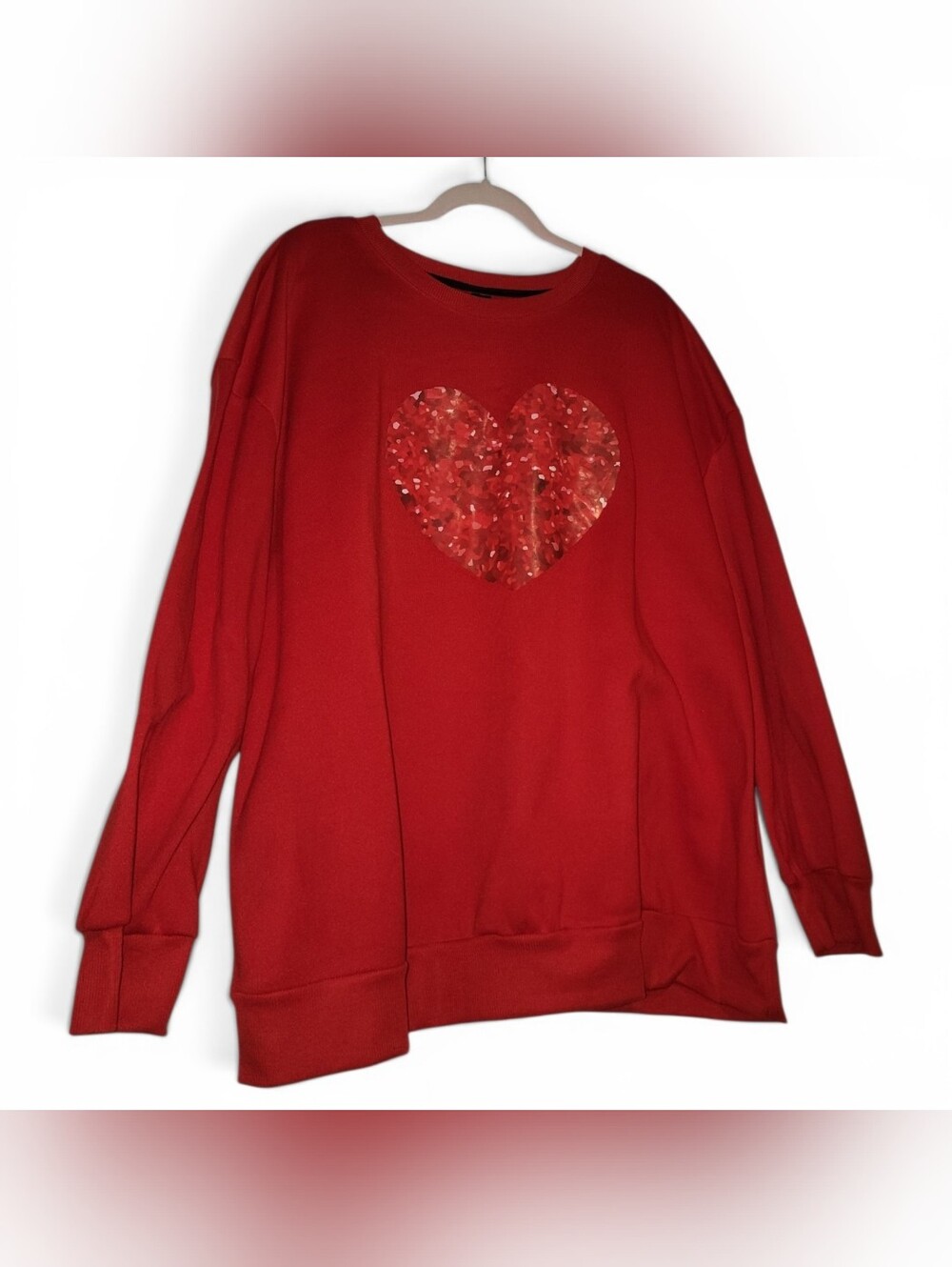 Red Heart Sequin Sweatshirt
